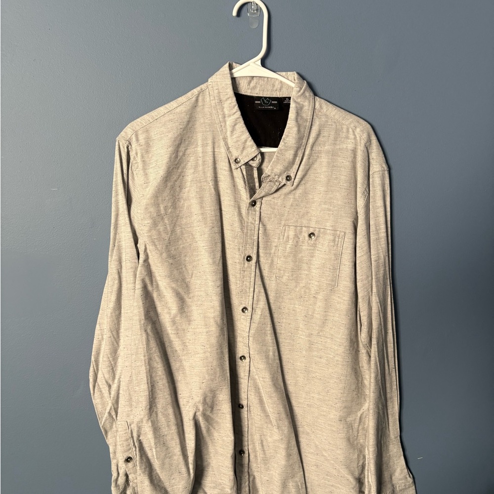 burnside Men's Heather Gray Button-Down Casual Shirt